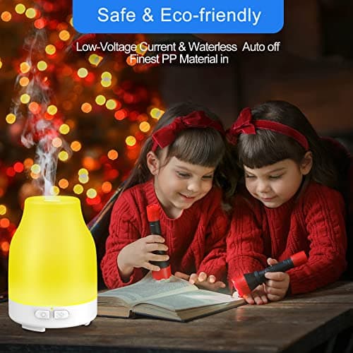 Dukya Essential Oil Diffuser, 110ml Colorful Aromatherapy Diffuser with 8 Colors Lights, Adjustable Mist Mode, Waterless Auto Off, Gifts for Women, Adults 6