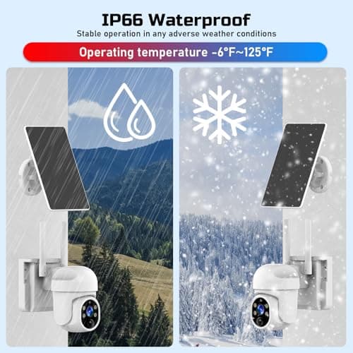 4G LTE Cellular Solar Security Camera, Solar Powered Wireless Cellular Security Camera Outdoor with Built-in SIM Card, 360° Live View, 2K Color Night Vision, Motion Alert, Remote Access, 2-Way Audio 8