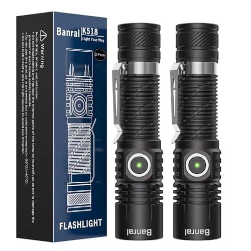 Banral Rechargeable Tactical Flashlights, High Lumens Small Mini USB-C LED Flashlight, Compact EDC Flash Light, 4 Modes&Memory Function, Waterproof Pocket Lights for Home,Camping,Emergency,Car,Hiking