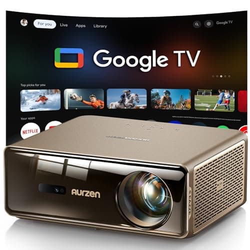 Aurzen EAZZE D1 MAX Upgraded Google TV Smart Projector 4K Supported, Ultra-Bright 1000 ANSI Lumens, MEMC Tech, Fully Automatics, 20W DoIby Audio, Home Theater Movie Projector with WiFi and Bluetooth