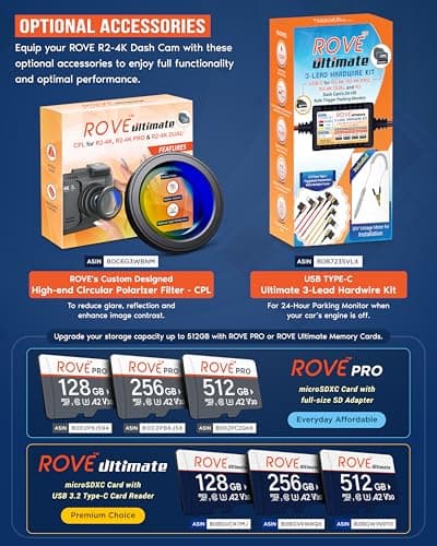 ROVE R2-4K Dash Cam Built-in WiFi 6 GPS Car Dashboard Camera Recorder with UHD 2160P, 2.4" IPS Screen, 150° Wide Angle, WDR, Night Vision 7