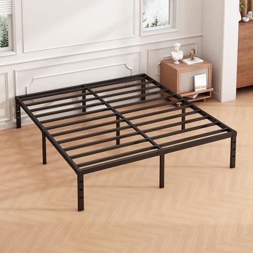 Hafenpo 14 Inch Queen Bed Frame - Sturdy Metal Platform Queen Size, No Box Spring Needed, Heavy Duty, Easy Assembly, Strong Bearing Capacity, Under Bed Storage, Black 5