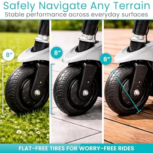 Vive 3 Wheel Mobility Scooter - Electric Powered Mobile Wheelchair Device for Adults - Folding, Collapsible and Compact for Travel - Long Range Power Extended Battery with Charger and Basket Included 6