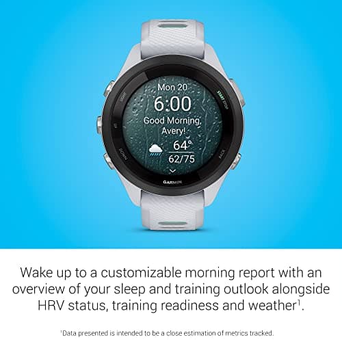 Garmin Forerunner 265S Running Smartwatch, Colorful AMOLED Display, Training Metrics and Recovery Insights, Whitestone and Neo Tropic 5