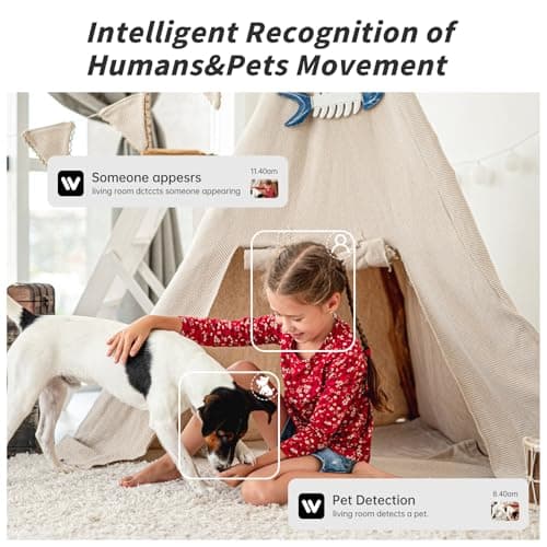 JWQPO Indoor Camera 5G&2.4G WiFi Cameras for Home Security Instant 911 Alert, 360° Pan/Tilt Baby Monitor/Dog/Pet Camera AI Motion Detection Night Vision, Speaker, US Cloud Storage (2Pack) 6