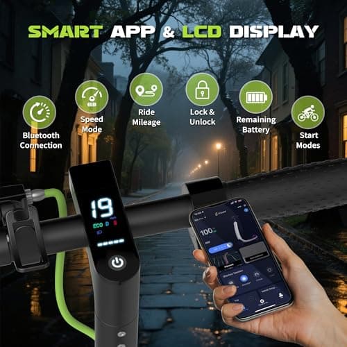 Electric Scooter with 8.5" Solid Tire, 350W Powerful Motor & 19MPH Top Speed, 16 Miles Long Range, Folding E Scooter with Dual Braking for Teens and Adults 5