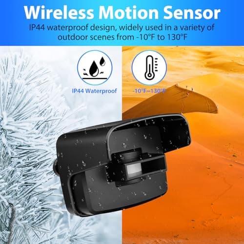 Wireless Driveway Alarm, Outdoor Weatherproof Motion Sensor & Detector with 600ft Range, Microwave Infrared Home Security Alert System for Driveway/Garage/Indoor/Outdoor 6
