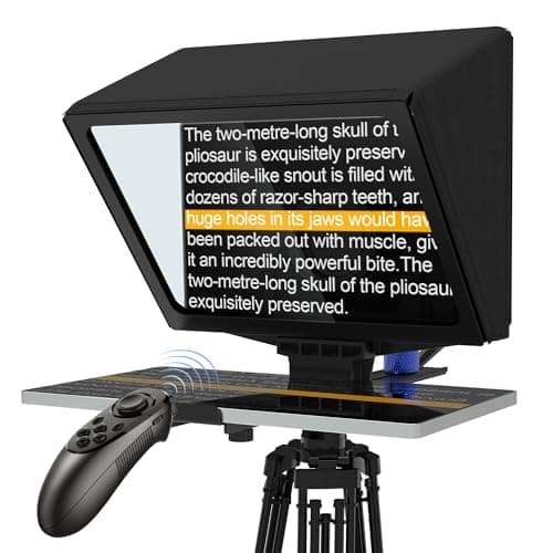 GEIMRSY 9.3-Inch Aluminum Teleprompter with 70/30 Beam Splitter Glass, Works with iOS & Android Prompting Apps, Designed for Smartphone and Camera Recording