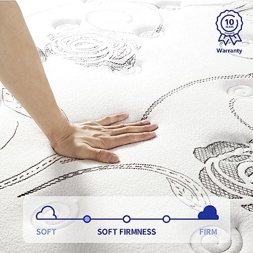 Olee Sleep Queen Mattress, 13 Inch Hybrid Mattress, Gel Infused Memory Foam, Pocket Spring for Support and Pressure Relief, CertiPUR-US Certified, Bed-in-a-Box, Firm, Queen Size 7