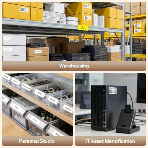 Makeid EP53 Portable Industrial Label Maker, 2" Print Head Bluetooth Label Printer, Mobile APP & PC Editor Compatible, 2000mAh Li-ion Battery, Come with 1" H x 2" W Label for Job Sites 5