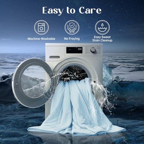 Dream Valley® Queen Comforter, Ultra-Soft & Cozy Down Alternative Comforter with NASA-Inspired Outlast® Technology, Temperature Regulating All-Season Lightweight Blanket, Ice Blue, 90"x90" 8