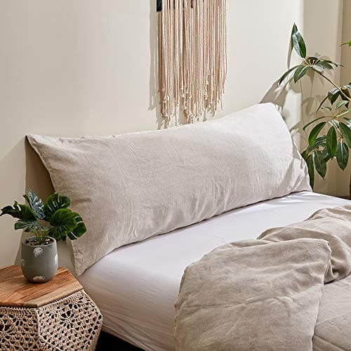 Simple&Opulence Body Pillow Cover 20" x 54",100% Pure Linen, Ultra Soft and Breathable, Body Pillowcase with Envelope Closure for Adults(Linen) 7