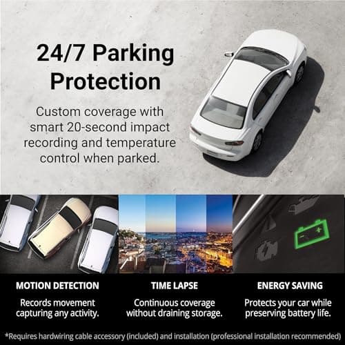 Thinkware ARC Dual Dash Cam Front & Rear 2K QHD, 2.7” LCD Touchscreen, 130° Wide Angle, GPS, Wi-Fi, Super Night Vision, Smart Driving Alerts, 24/7 Parking Mode, Hardwiring Included 6