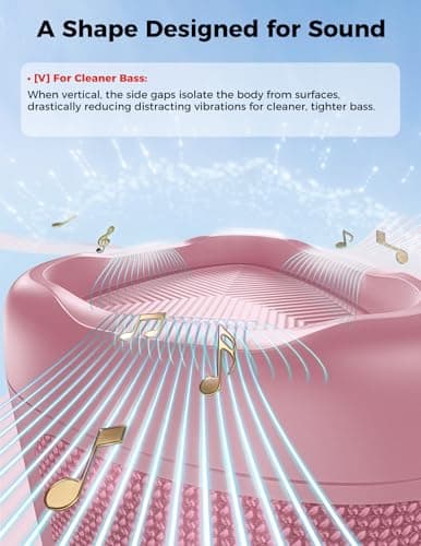 BolaButty Bluetooth Speaker with HD Sound, Portable Wireless, IPX5 Waterproof, Up to 20H Playtime, TWS Pairing, BT5.3, for Home/Party/Outdoor/Beach, Electronic Gadgets, Birthday Gift (Pink) 9