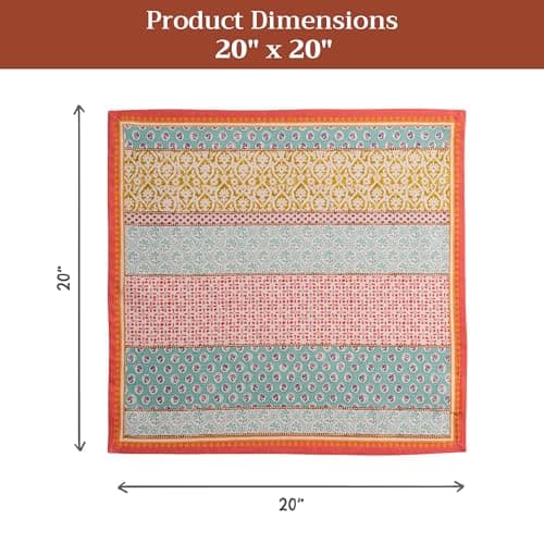 Maison d' Hermine Cloth Napkins Set of 4 100% Cotton Everyday Reusable Square Napkins Cloth Washable Dinner Party Wedding Restaurant Easter Decorations Spring/Summer (Provence, 20" x 20") 7