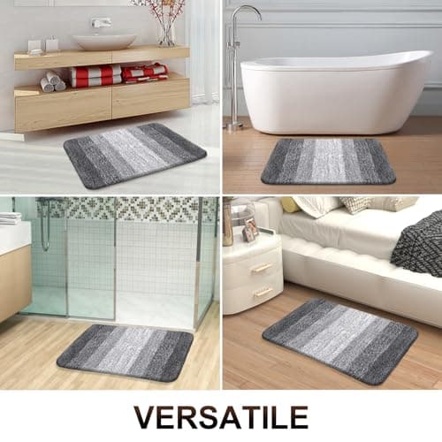 OLANLY Bathroom Rugs Mat 30x20, Extra Soft Absorbent Microfiber Bath Rugs, Rubber Backing, Quick Dry, Machine Washable Bath Mats for Bathroom Floor, Tub and Shower, Home Decor Accessories, Grey 7