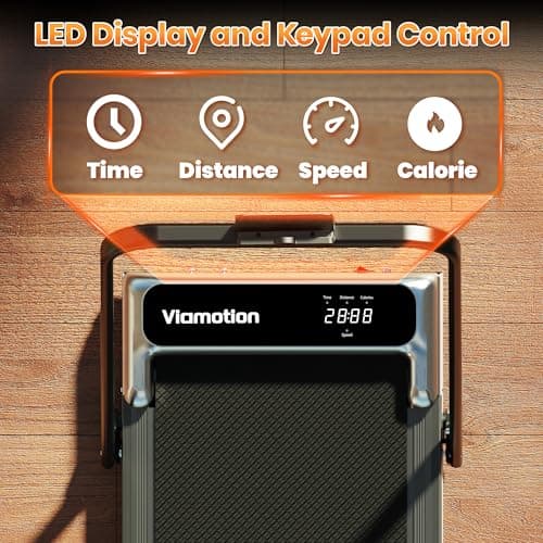 Viamotion Walking Pad with Handle Bar, Treadmills for Home and Office,2.5HP Under Desk Treadmills with Rermote Control &LED Display,265 lbs 6