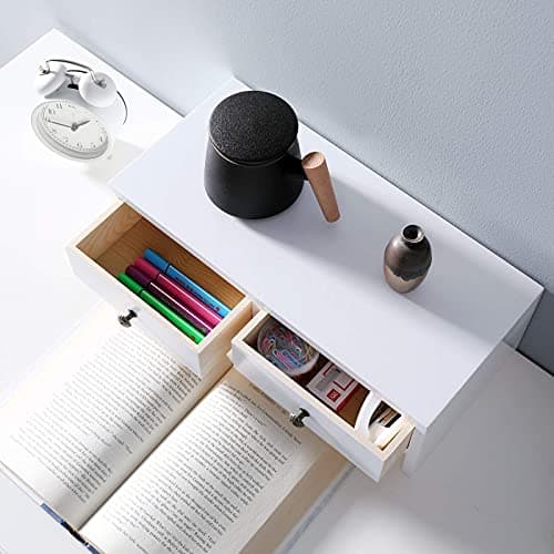 WELLAND Monitor Stand Riser with Drawers, Computer Monitor Stand, Desktop Organizer Stand for Laptop, PC, Office Supplies, White 7