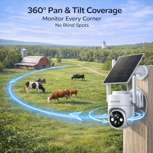 SOLIOM 4G LTE Cellular Security Camera, No WiFi Security Camera for Remote Areas, Solar Powered Wireless Outdoor Camera, 2K Color Night Vision, 360° Pan & Tilt, PIR Motion Detection, Off-Grid S90 5