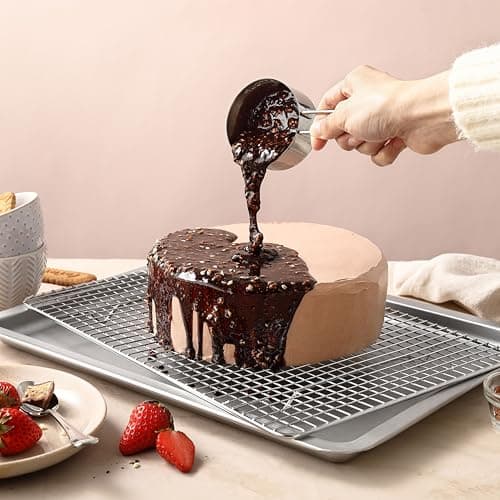 Spring Chef 10 x 15 Inch Stainless Steel Cooling Rack for Cooking & Baking - Heavy Duty Cookie Cooling Rack for Kitchen - Oven Safe - Fits Jelly Roll Pan - Dishwasher Safe 8