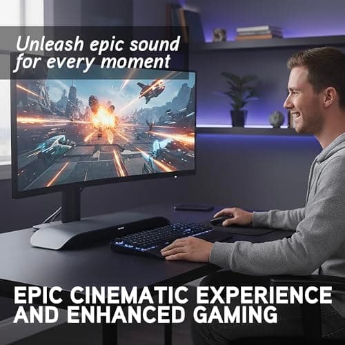 BlueAnt Soundblade Under-Monitor Soundbar, 120W 2.1 Channel Desktop Speaker with USB-C & Bluetooth 5.3 for PC, Mac, Gaming, Music and Streaming, Charcoal 8