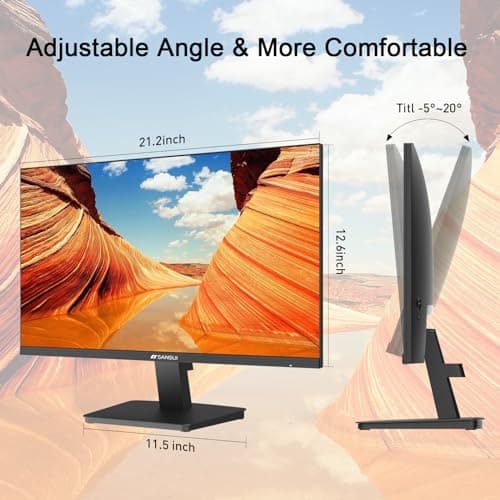 SANSUI Monitor 24 Inch 100Hz PC Monitor, HDMI VGA Ports VESA Mount, FHD Computer Monitor Ultra-Slim Ergonomic Tilt Eye Care for Home Office (ES-24F2, HDMI Cable Included) 7