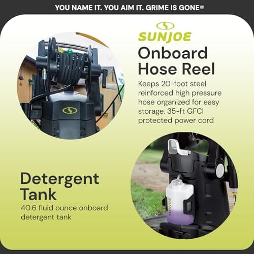 Sun Joe Electric Pressure Power Washer w/ Dual Soap Tanks, 2030 PSI (PWMA Certified), 1.76 GPM, 14.5-Amp Motor - Heavy-Duty Cleaning Machine for Patios, Decks, Sidewalks & Cars, SPX3001 5