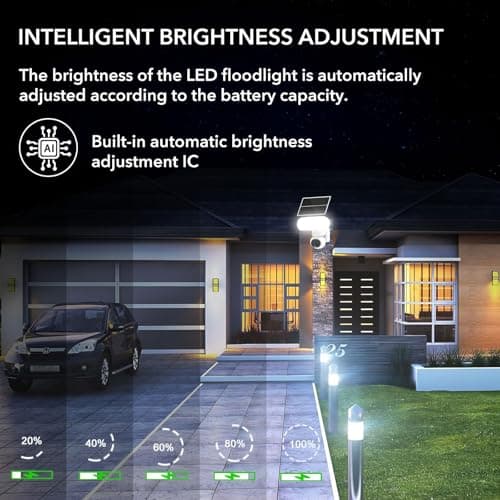 Solar Floodlight Camera with 1500LM Bright Lights-2K Wireless Outdoor Security PT Cam, Motion Activated Color Night Vision Illuminates Entire Yard & Driveway, No Monthly Fee, 64GB SD Card Included 8