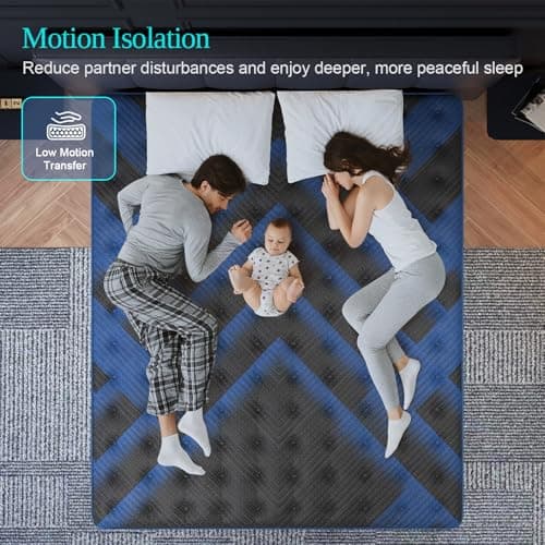 SYPIALNIA Queen Mattress 14 Inch, Hybrid Mattresses Medium Firm with Gel Memory Foam & Pocketed Coils, Motion Isolation, CertiPUR-US Certified, Pressure Relief for Silent Sleep 5