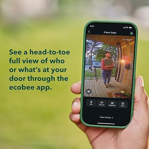 ecobee Smart Video Doorbell Camera (Wired) - with Industry Leading HD Camera, Smart Security, Night Vision, Person and Package Sensors, 2-Way Talk, and Video & Snapshot Recording 5