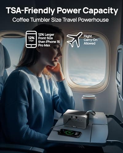 2026 Portable Power Station 28000mAh LiFePO4 Battery, Solar Power Bank with AC Outlet 100W/110V, USB-C PD Two-Way Fast Charging Samll Generator for Laptop, Camping, Home, Office, TSA Approved 9