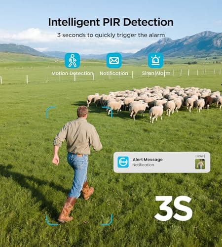 4G LTE Cellular Solar Security Camera Outdoor: No WiFi Solar Powered Security Camera Outdoor Built in SIM Card 2K Battery Wireless Cameras for Home Surveillance Outside 360° Live View Motion Detection 6