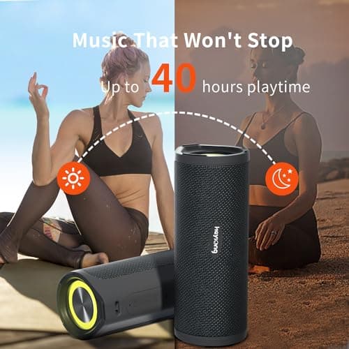 HEYSONG Portable Bluetooth Speaker, Wireless Outdoor Speakers, IPX7 Waterproof, 40H Playtime, TF Card, Loud Stereo Sound for Beach, Boat, Pool, Camping, Bike, Shower, Gifts for Men 5