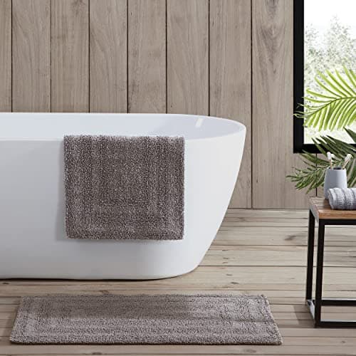 Eddie Bauer Home Rugs Soft Tufted Cotton Bathroom Decor, Super Absorbent & Quick Dry, 2 Piece, Logan Medium Brown