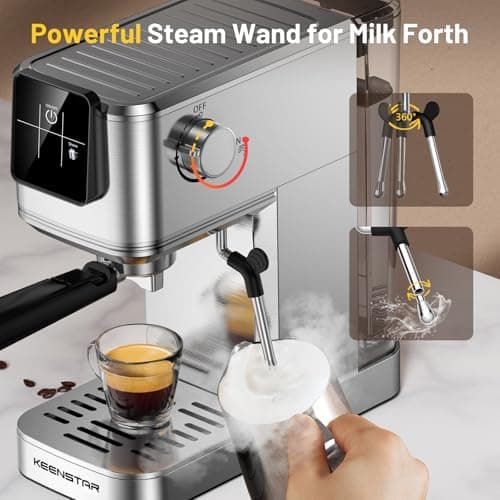 KEENSTAR Espresso Machine 20Bar, Hot & Iced Coffee Machine with Rapid Cold Brew, Espresso Maker with Steam Wand, Touch Screen with 37oz Water Tank for Latte, Cappuccino, Gift for Coffee Lover 6
