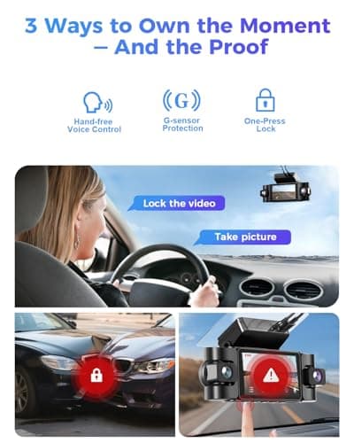 FREEXAR 4K 360° Dash Cam, 4-Channel Dash Camera for Cars, Full Coverage Front Rear Left Right Inside with GPS, 5.8GHz Wi-Fi & App, Night Vision, Voice Control, 24H Parking Mode, 128GB Card Included 6