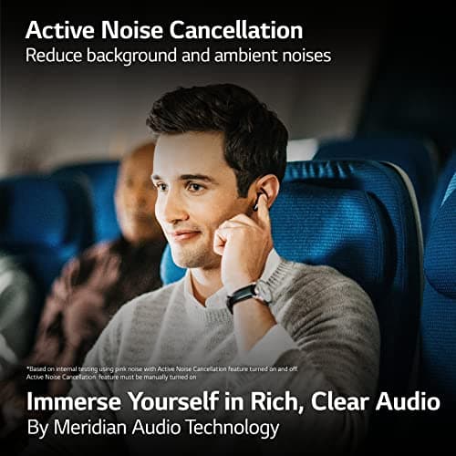LG Tone Free FP9 - Active Noise Cancelling Wireless Bluetooth Earbuds with Plug & Wireless, Comfort and Sleek Fit, UVnano Charging Case, IPX4, 24hrs Battery, Black 2