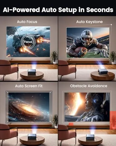 [Official Google TV]Smart Projector 4K Supported with WiFi & Bluetooth, Built-in Official Apps, GoogIe Voice, Outdoor Movie Projector with DoIby Audio, Auto Focus, Home Theater Proyector WIMIUS G1 5