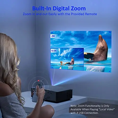 NexiGo PJ20 Outdoor Projector, Movie Projector with WiFi and Bluetooth, Native 1080P, Dolby_Audio Sound Support, Compatible w/TV Stick,iOS,Android,Laptop,Console 6