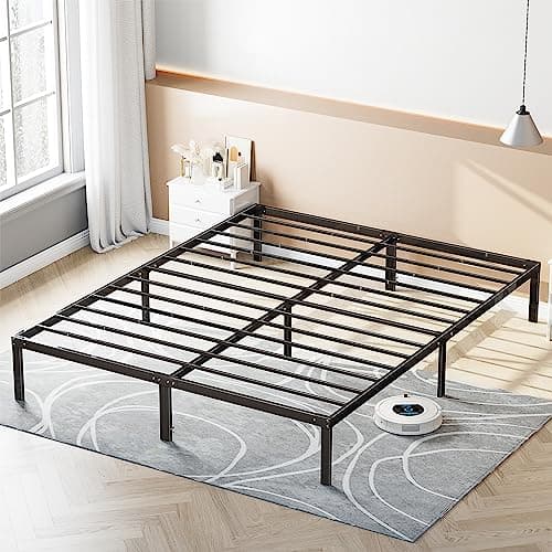 Sweetcrisp Queen Bed Frame - 14 Inch Metal Platform Bed Frames for with Storage Space Under Base, Sturdy Steel Slat Support, No Box Spring Needed 6