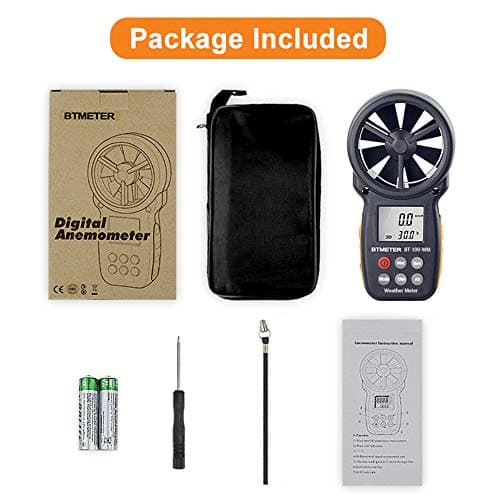 BTMETER Digital Anemometer Barometer Handheld, for Wind Speed Temperature Wind Chill Tester w/Humidity, Altitude, Barometric Pressure Meter for Climbing Drone HVAC CFM BT-100WM 7