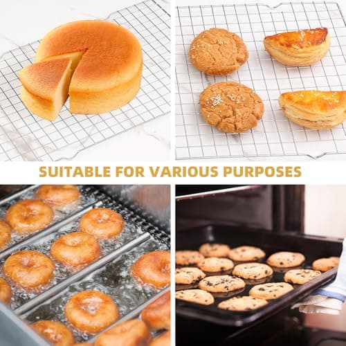 2 Pcs Cooling Rack for Cooking and Baking, 14.5"x10" Stainless Steel Cookie Cooling Rack, Thick Wire Rack for Baking Sheet, Baking Rack for Roasting, Grilling, Dishwasher Oven Safe,Fit Half Sheet Pan 7