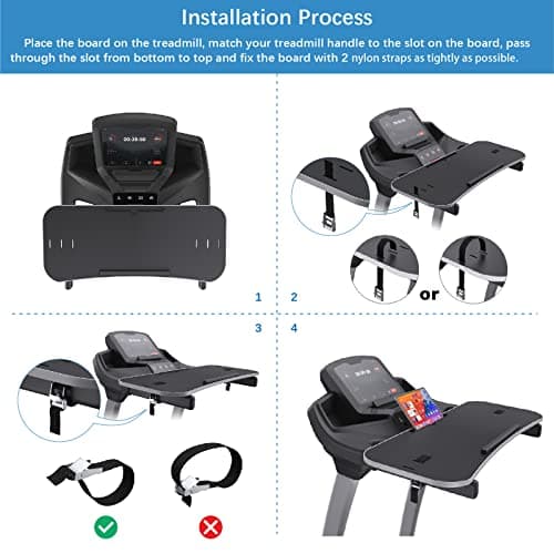 Miden Treadmill Desk Attachment, Universal Laptop Desk, Ergonomic Platform for Notebooks, Tablets, Workstation for Treadmill Handlebars up to 36 inches 7