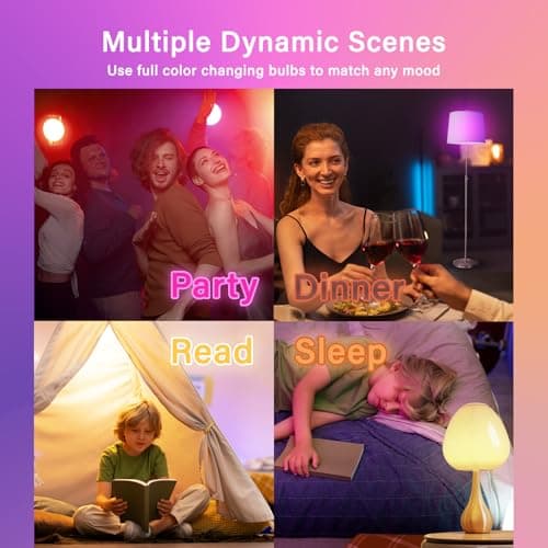 Sengled WiFi Color Changing Light Bulb, Alexa Smart Light Bulbs that Compatible with Alexa & Google Assistant, A19 RGB No Hub Required, 75 W Equivalent 800LM CRI>90, Set of 4 5