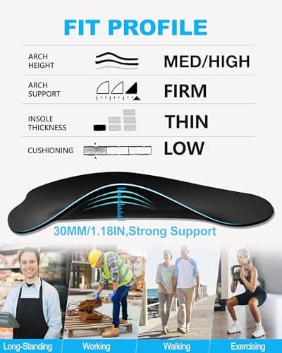 Firm Arch Support Inserts Women Men Foot Pain Shoe Inserts 5