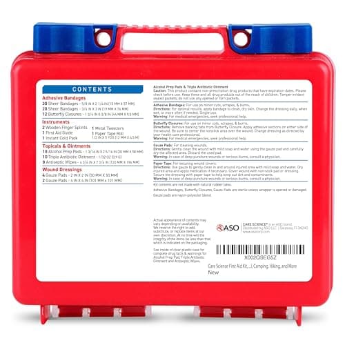 Care Science First Aid Kit, 110 Pieces | Professional Use for Travel, Work, School, Home, Car, Emergency, Survival, Camping, Hiking, and More 8