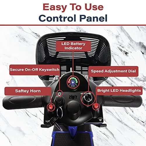 Zipr Roo 3 Wheel Mobility Scooter - Electric Powered Mobile Wheelchair Medical Aid - Folding Collapsible Compact for Travel, Seniors, Adults - Long Range Battery with Charger Basket Included 6