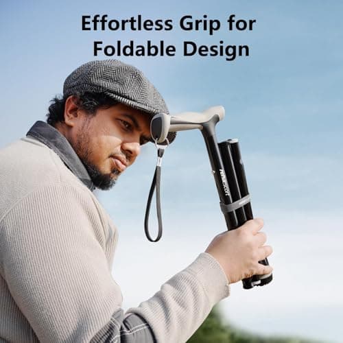 Rehaescort Walking Cane, Folding, Adjustable, Lightweight, Walking Canes for Men & Women, Soft Ergonomic Handle, Heavy Duty All Terrain Tip, Walking Sticks for Seniors & Adults with Travel Bag 6