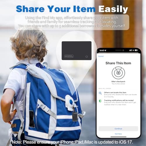 Wallet Tracker Card, Apple Find My Compatible (iOS Only), Slim Smart Bluetooth Tracker, Rechargeable Item Locator for Keys & Luggage, IP68 Waterproof, Gift for Men & Women 5