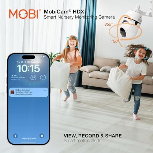 MobiCam HDX Wi-Fi Pan & Tilt Smart Nursery, Elderly & Home Monitoring Camera, 1080p HD Indoor Security Night Vision IP Camera, Motion Detection, Two-Way Audio, Cloud & SD Card Storage - (2-Pack) 6